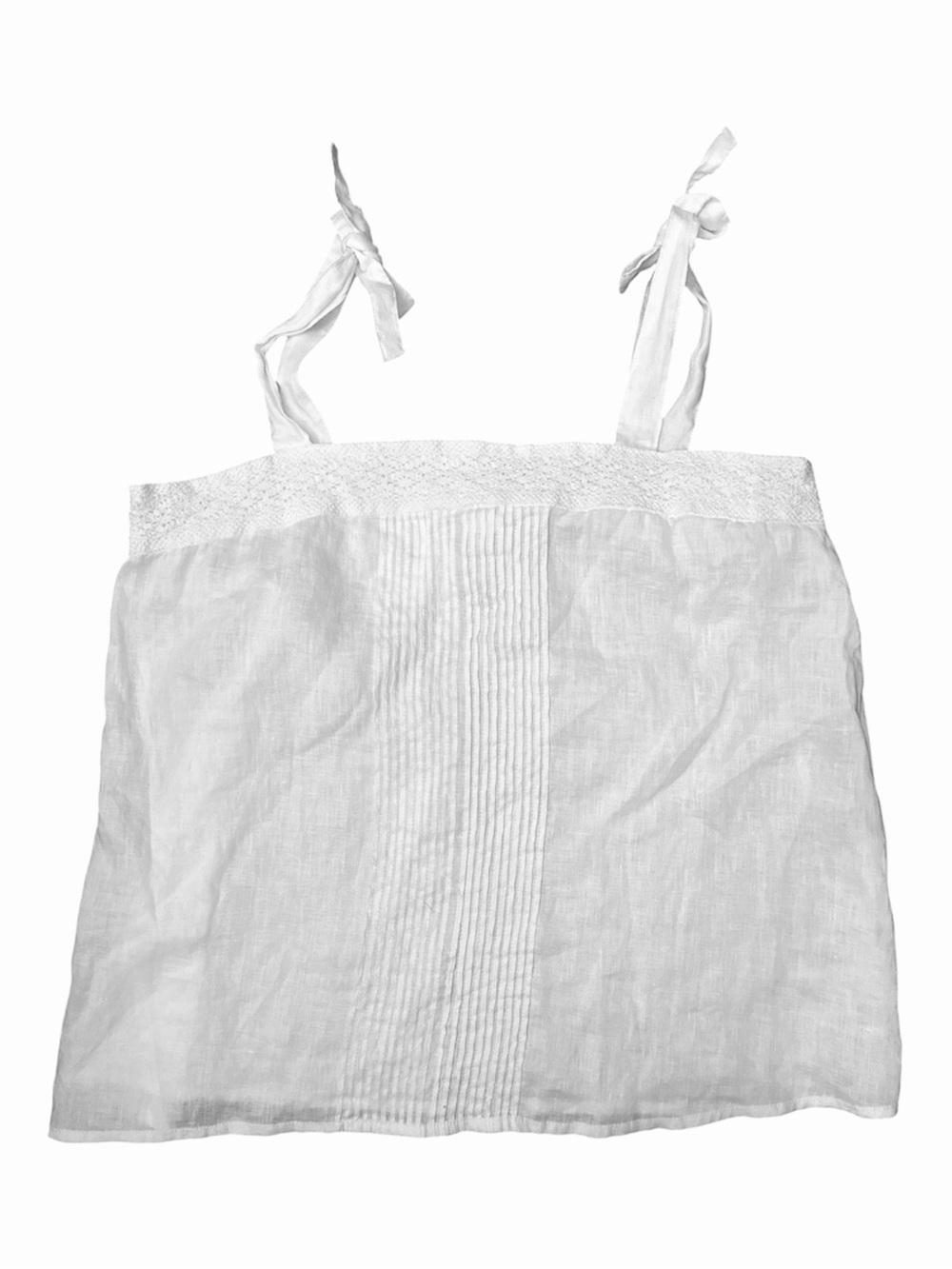 Joie Women’s Linen Tie-Shoulder Tank Size L White Summer Beach Vacation Flirty